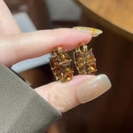Maillard Coffee Color Crystal Sense Ear Cuffs