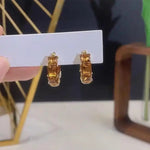Maillard Coffee Color Crystal Sense Ear Cuffs