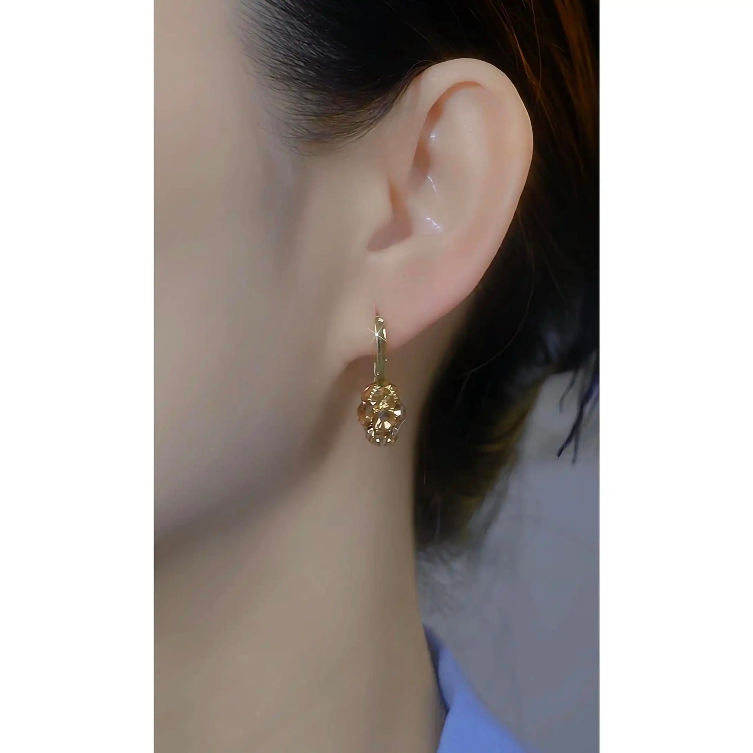 Maillard Crystal Heart Clip-On Vintage Earrings