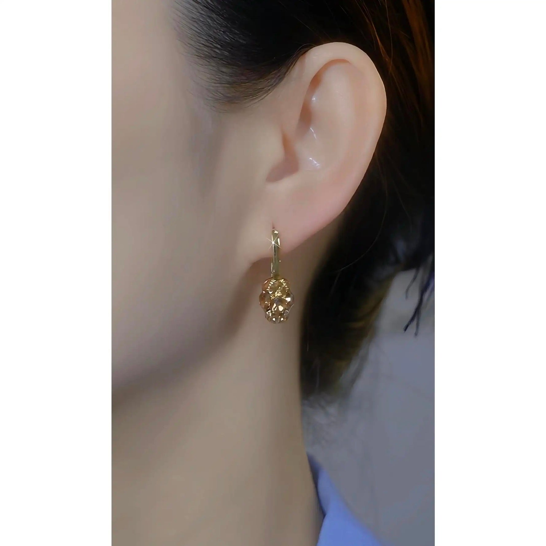 Maillard Crystal Heart Clip-On Vintage Earrings