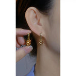 Maillard Crystal Heart Clip-On Vintage Earrings
