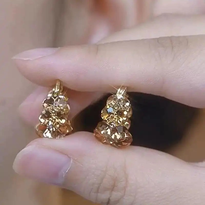 Maillard-Tone Crystal Earrings