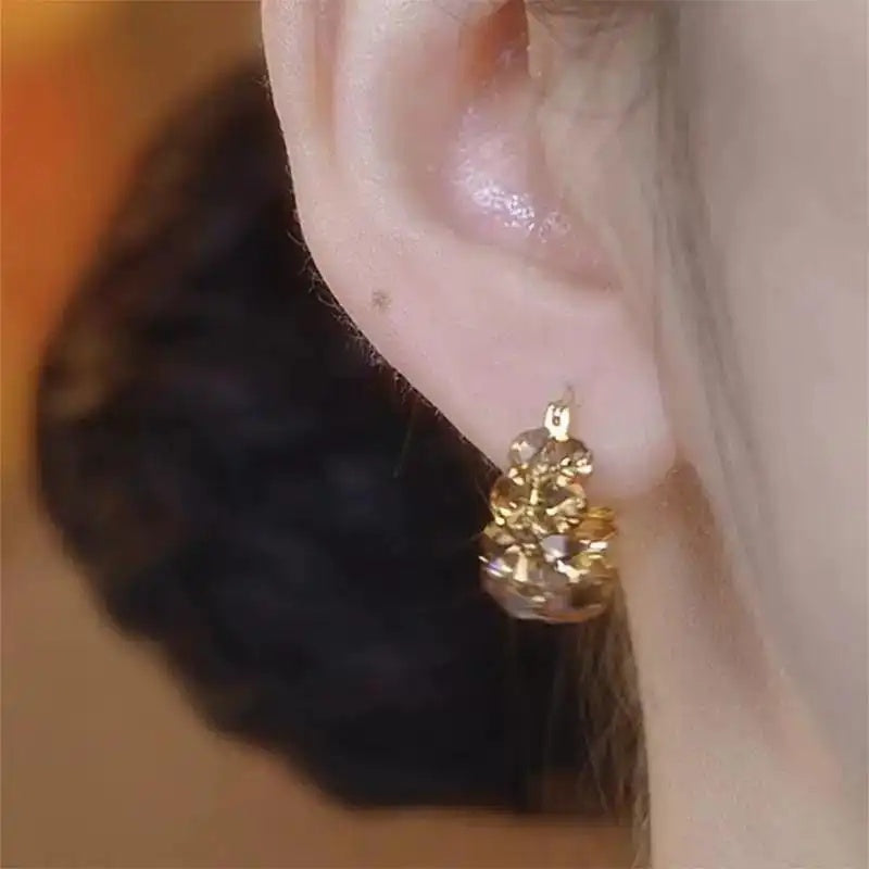 Maillard-Tone Crystal Earrings