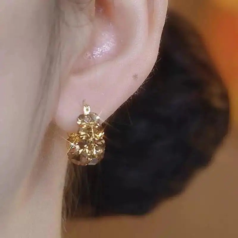 Maillard-Tone Crystal Earrings