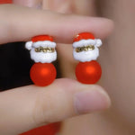 Matte Christmas Tree Snowflake Santa Earrings