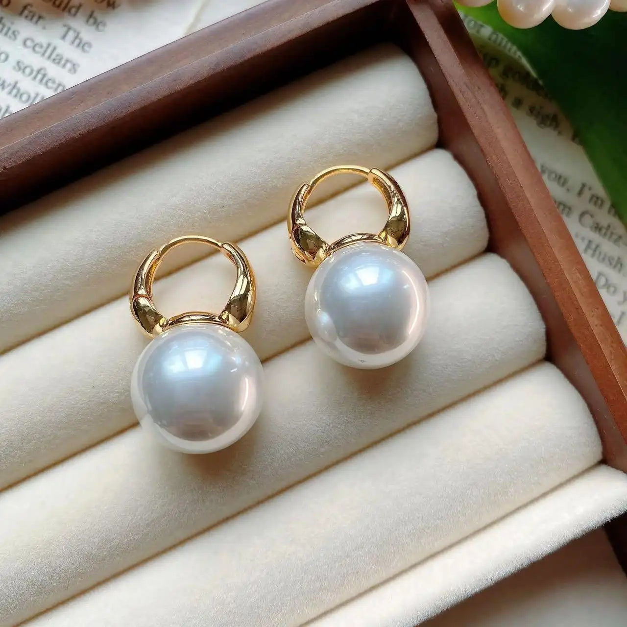 Mermaid Pearl Geometric French Drop Earrings