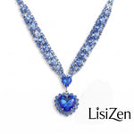 Mermaid Princess Shining Ocean Heart Necklace