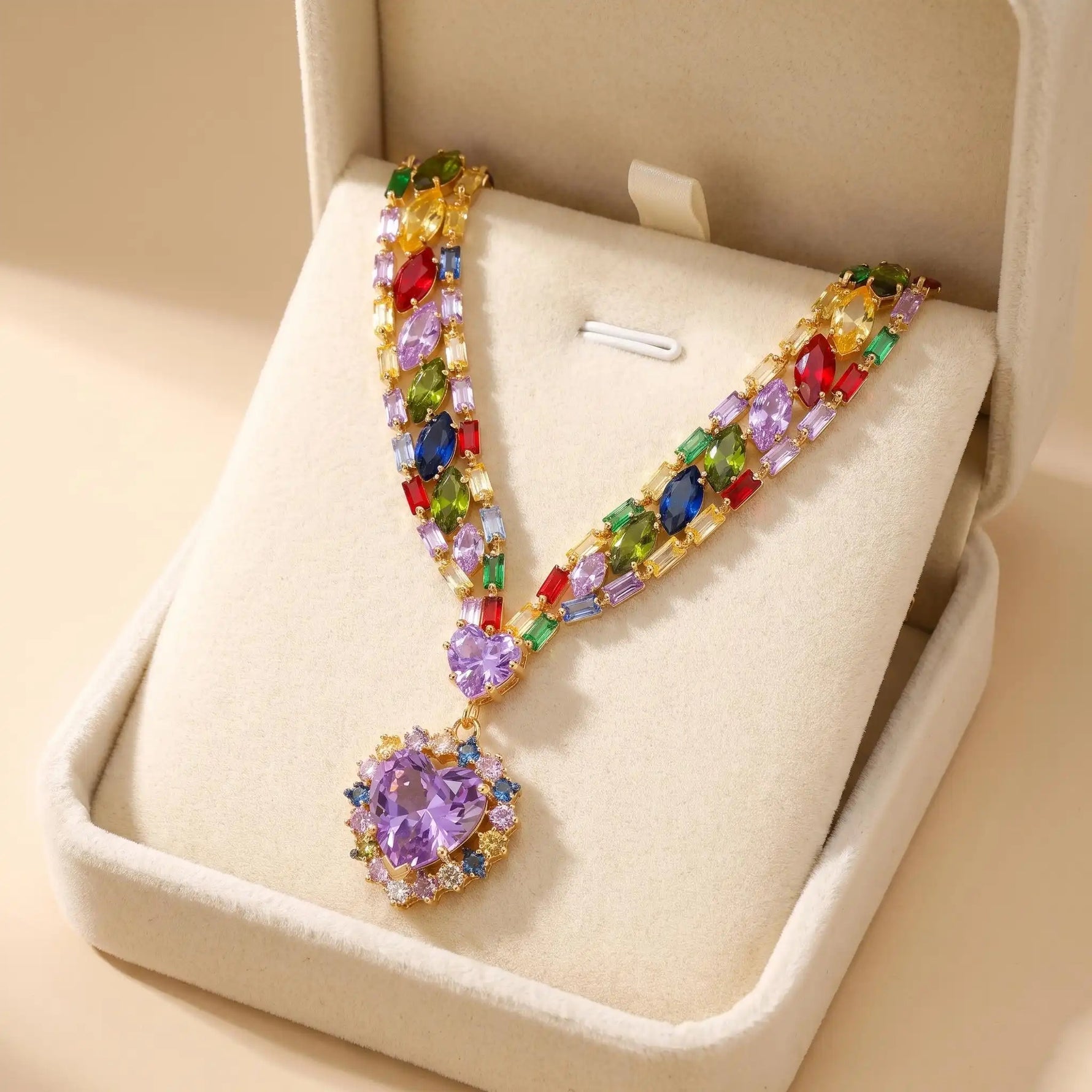 Mermaid Princess Shining Ocean Heart Necklace