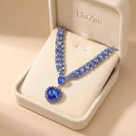 Mermaid Princess Shining Ocean Heart Necklace