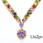 Mermaid Princess Shining Ocean Heart Necklace