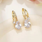 Mermaid Tear Crystal French Minimalist Drop Earrings