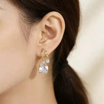 Mermaid Tear Crystal French Minimalist Drop Earrings