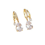 Mermaid Tear Crystal French Minimalist Drop Earrings