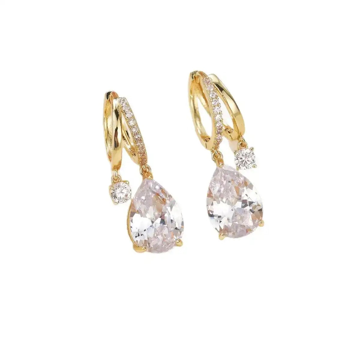 Mermaid Tear Crystal French Minimalist Drop Earrings