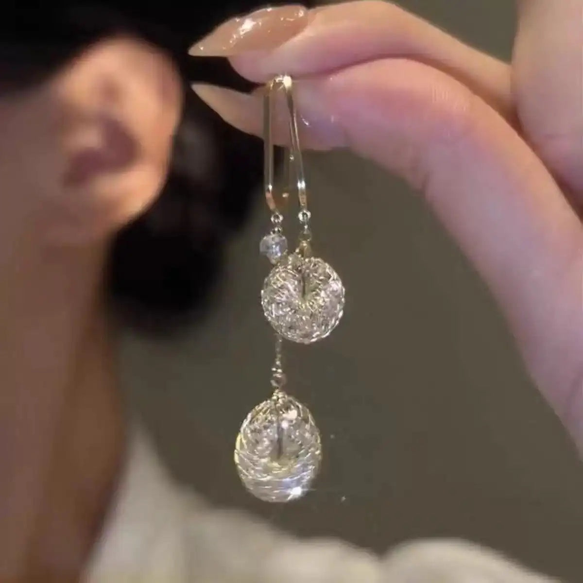 Mesh Circle Drop Earrings