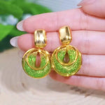 Mesh Crystal Circle Sensation Earrings