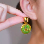 Mesh Crystal Circle Sensation Earrings