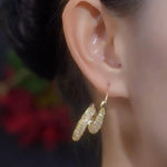 Mesh Crystal Wrapped Heart Twisted Earrings