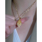 Mesh Diamond Teardrop Goddess Necklace