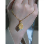 Mesh Diamond Teardrop Goddess Necklace