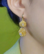 Mesh Rose Ear Hooks Earrings