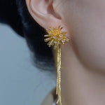 Metal Firework Tassel French Drop Earrings