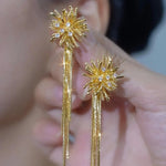 Metal Firework Tassel French Drop Earrings