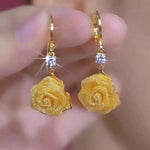 Metal Flower Hook Minimalist Drop Earrings