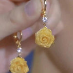 Metal Flower Hook Minimalist Drop Earrings
