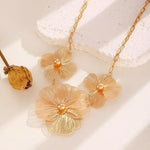 Metal Flower Jewelry Set