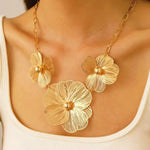 Metal Flower Jewelry Set