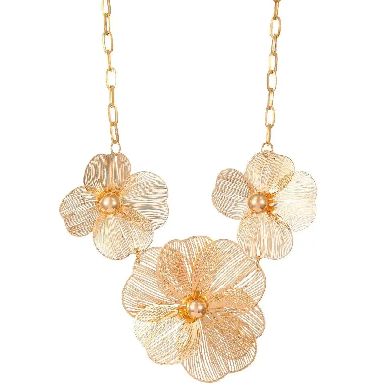 Metal Flower Jewelry Set
