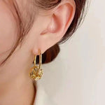 Metal Knot Circle Clip-On Minimalist Earrings