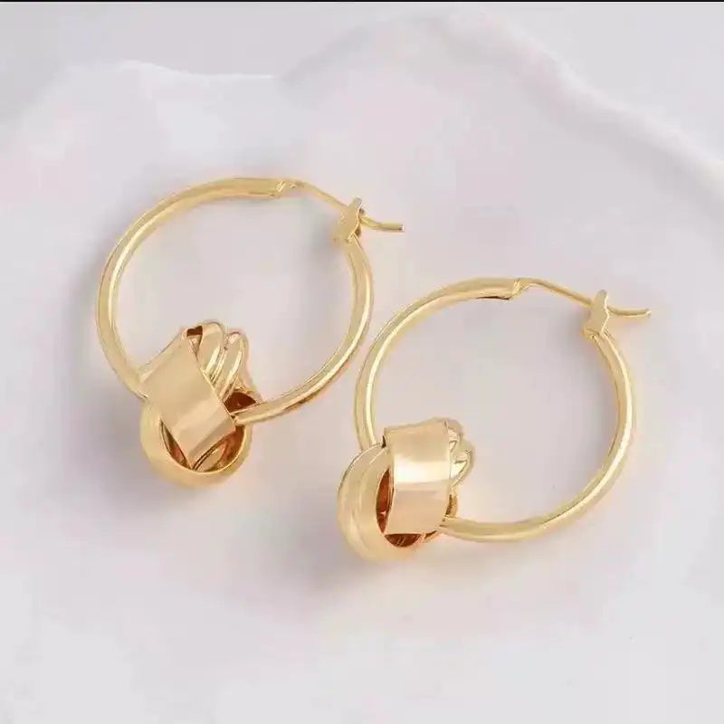 Metal Knot Circle Clip-On Minimalist Earrings