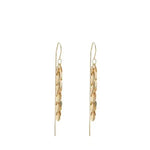 Metal Leaf Tassel Drop Earrings