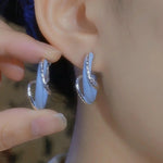 Metal Surround Dripping Oil Minimalist Earrings