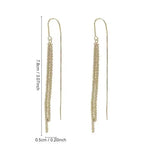 Metallic Long Tassel Drop Earrings