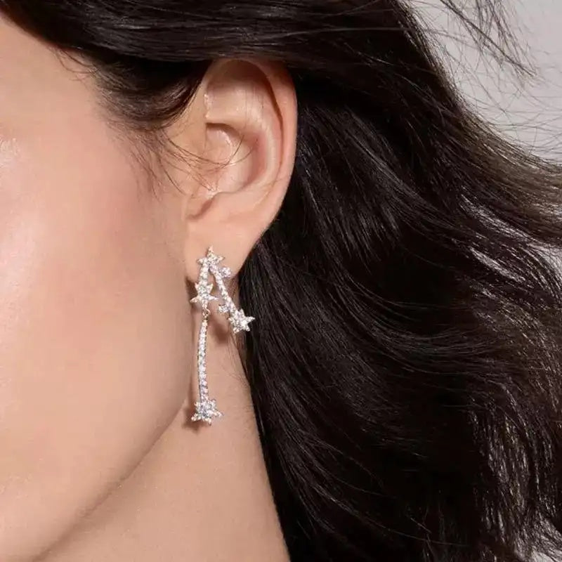 Meteor Long Celestial Star Drop Earrings