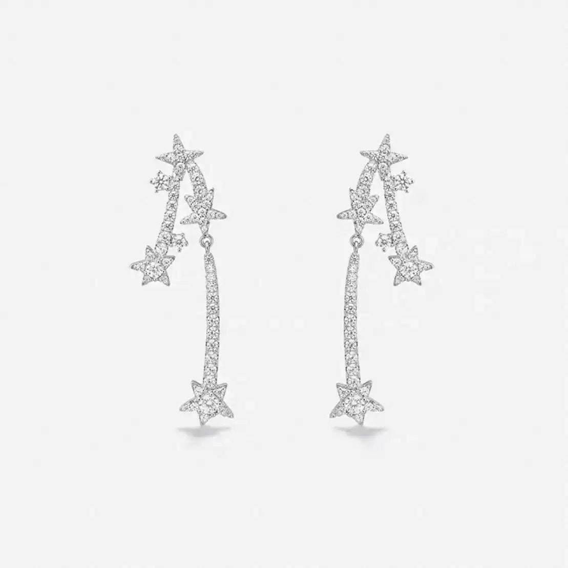 Meteor Long Celestial Star Drop Earrings