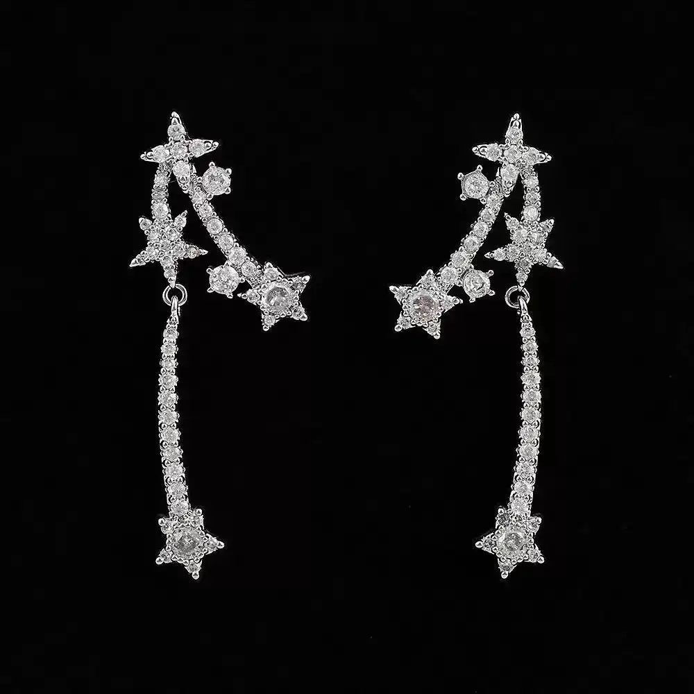 Meteor Long Celestial Star Drop Earrings