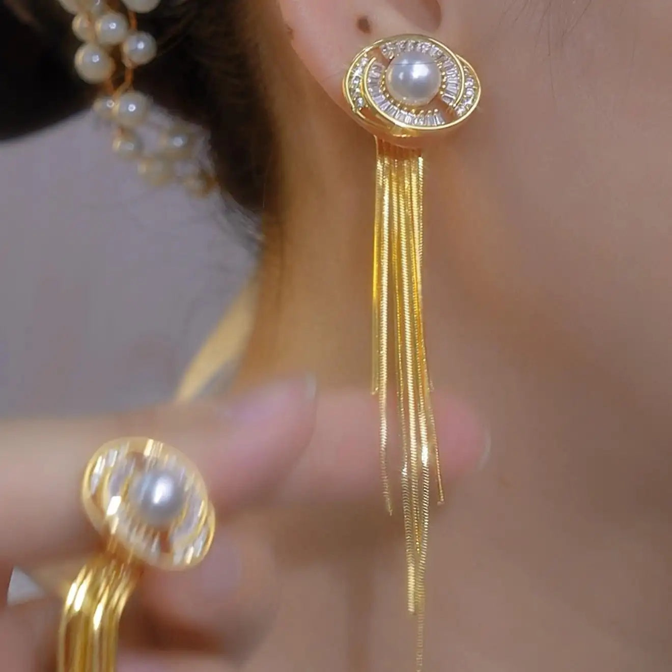 Micro Inlay Crystal Wrapped Two-Wear Drop Earrings