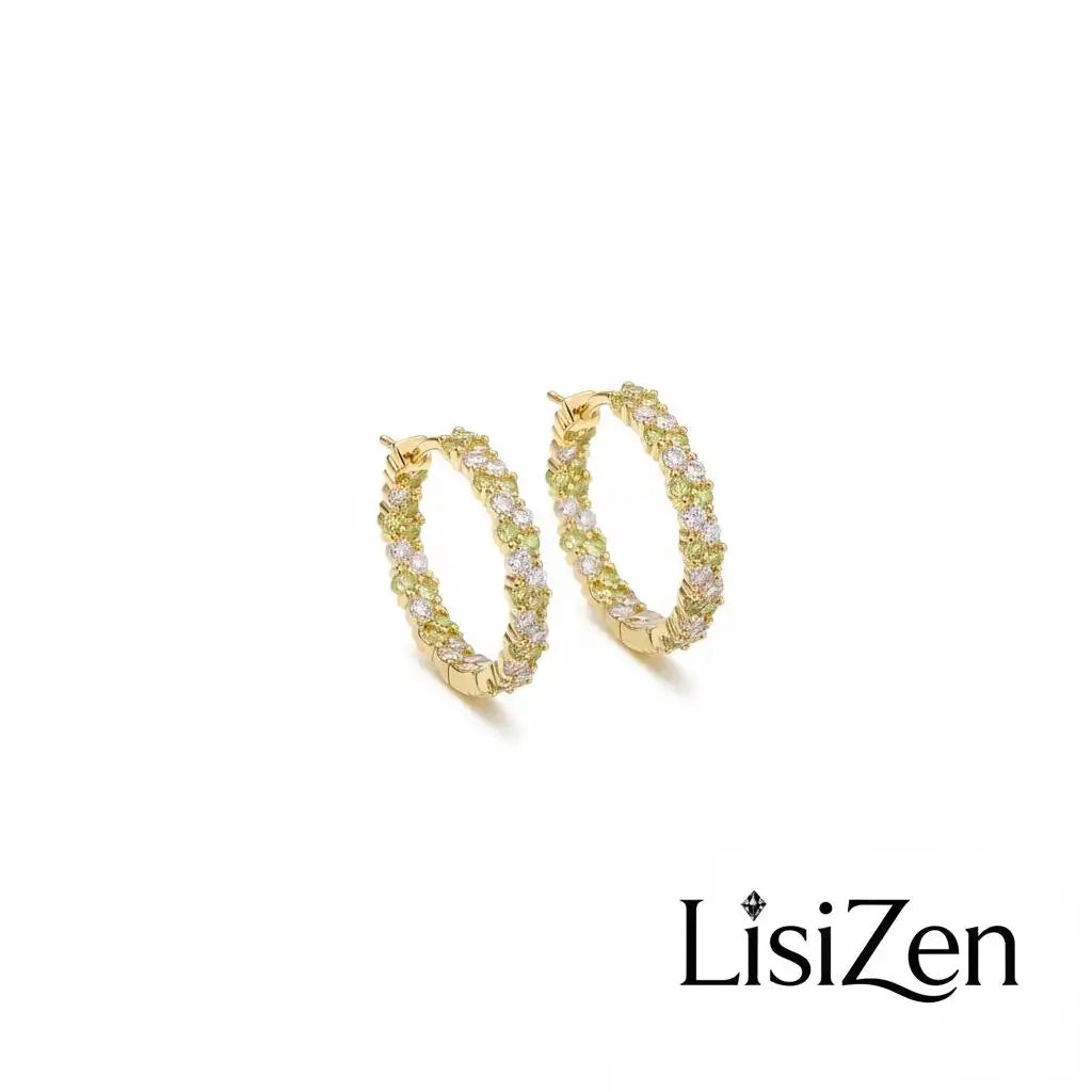 Micro-Paved Crystal Hoop Earrings