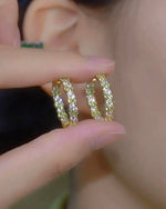 Micro-Paved Crystal Hoop Earrings