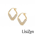 Micro-Paved Cz Oval Hoop Earrings