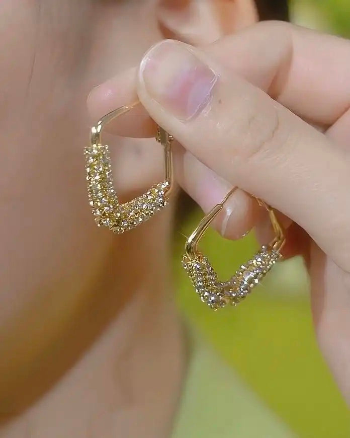 Micro-Paved Cz Oval Hoop Earrings