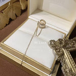 Micro Setting Crystal C-Shaped Double Ear Cuffs