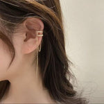 Micro Setting Crystal C-Shaped Double Ear Cuffs