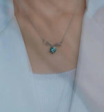 Millennium Rose-Cut Sea Blue Diamond Necklace