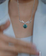 Millennium Rose-Cut Sea Blue Diamond Necklace