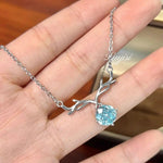 Millennium Rose-Cut Sea Blue Diamond Necklace